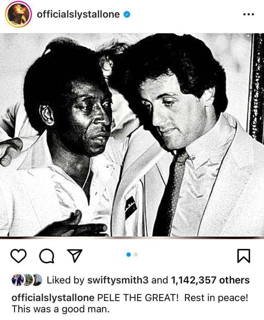 A mensagem de Stallone a Pelé A mensagem de Stallone a Pelé