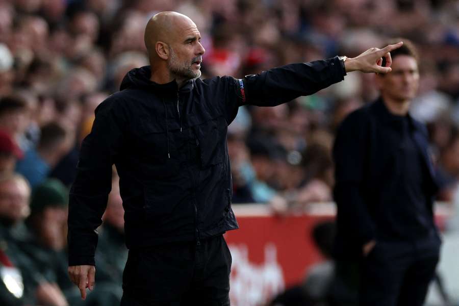 Guardiola on the touchline