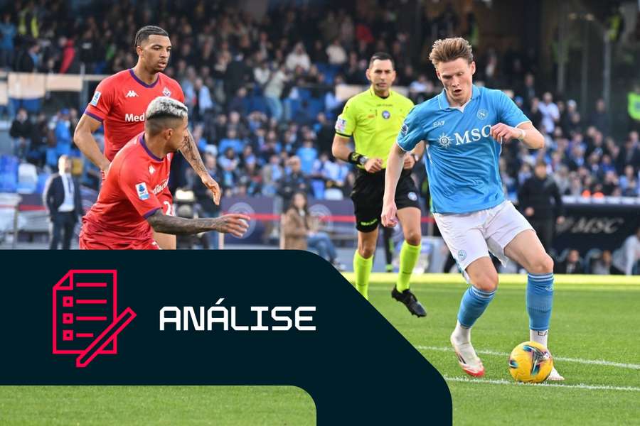 Scott McTominay, do Nápoles, em ação durante o jogo da Serie A contra a Fiorentina