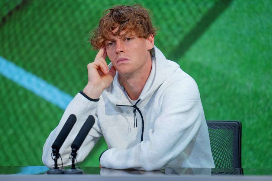 Jannik Sinner at a press conference at the US Open