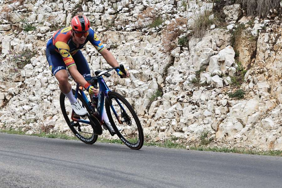 Mads Pedersen tijdens de Tour van vorig jaar