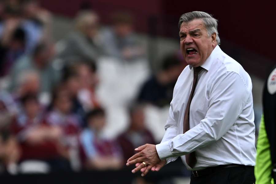 Leeds United's English head coach Sam Allardyce reacts on the touchline during the English Premier League football match between West Ham United and Leeds United