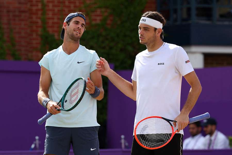 Fritz und Khachanov stand schon als Doppelpartner auf dem Court.