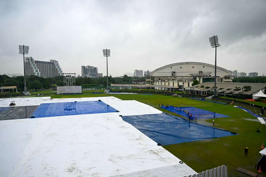 The covers rarely left the field at Greater Noida