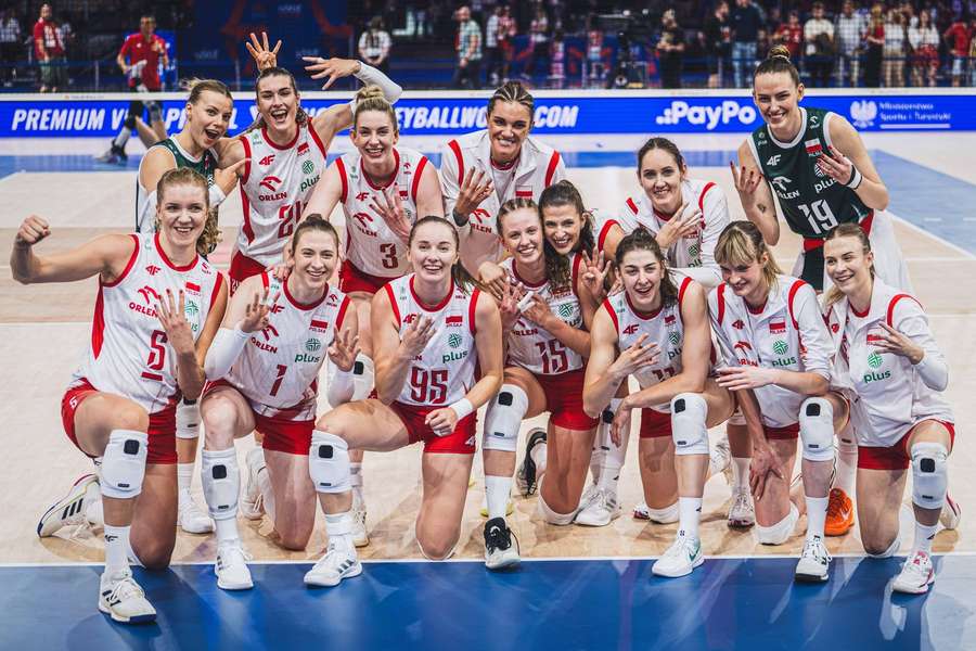Reprezentantki Polski po zwycięstwie nad Chinkami