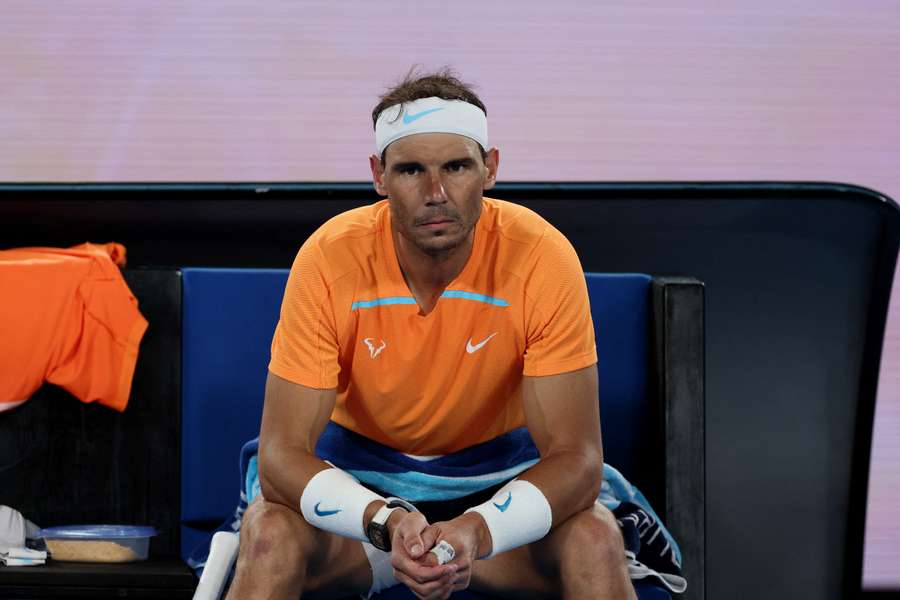 Nadal looking forlorn during his second round match
