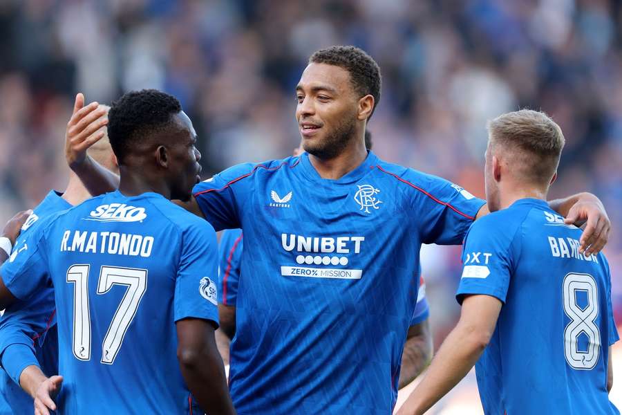 Rangers' players celebrate a big win