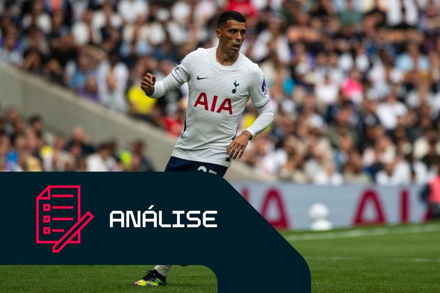 Pedro Porro, do Tottenham, durante o jogo frente ao Aston Villa Pedro Porro, do Tottenham, durante o jogo frente ao Aston Villa