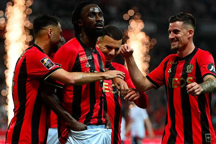 Evann Guessand, l'un des hommes forts de l'OGC Nice samedi face à Brest.
