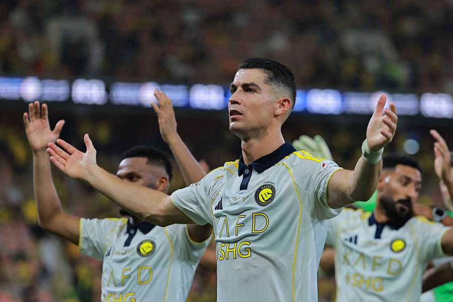 Ronaldo celebrates after the game