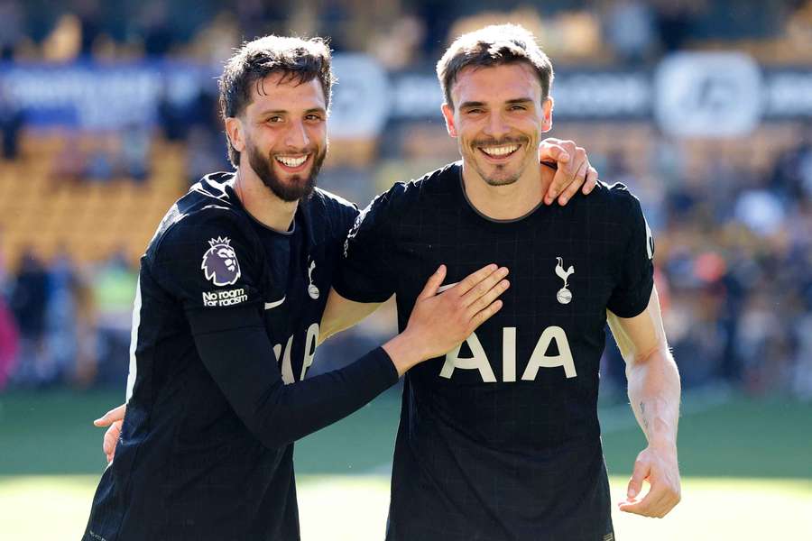 Joao Palhinha et Rodrigo Bentancur en fête.