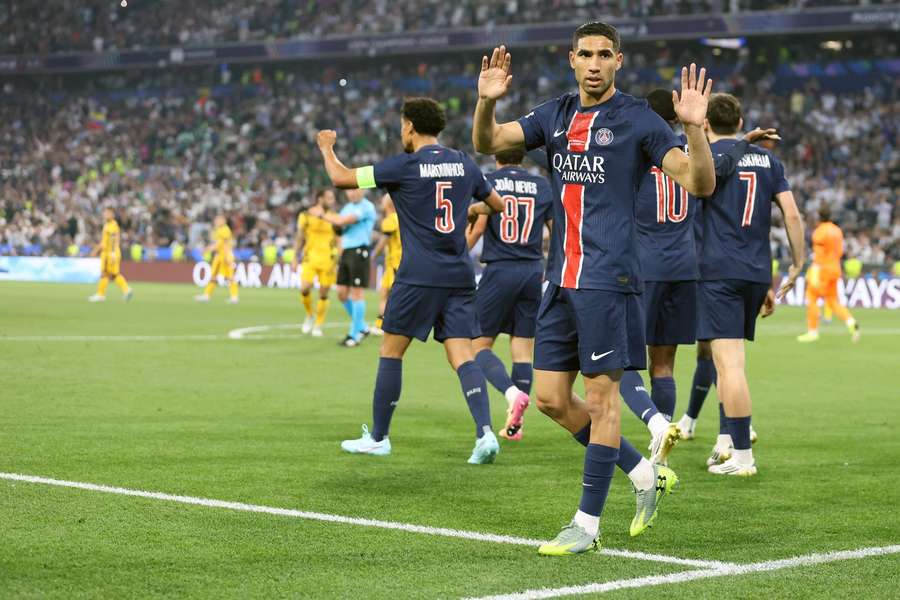 Hakimi celebrates against his former club