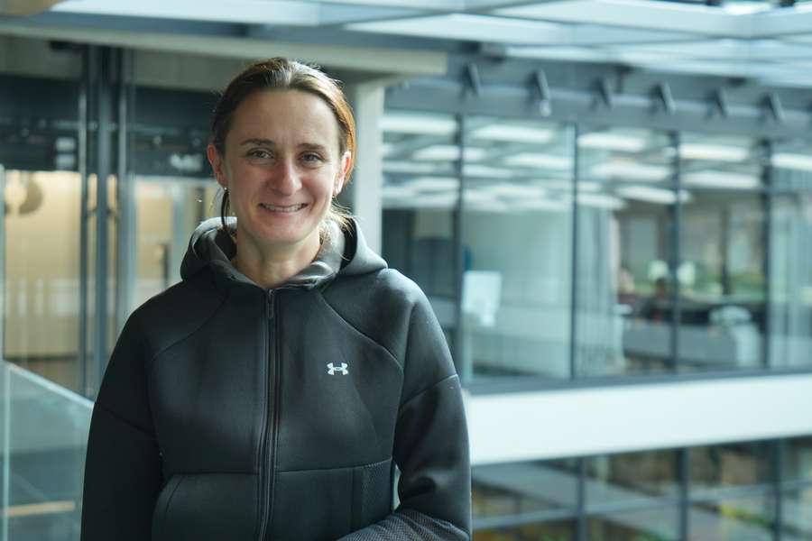 Martina Sáblíková v prostorách společnosti Livesport.