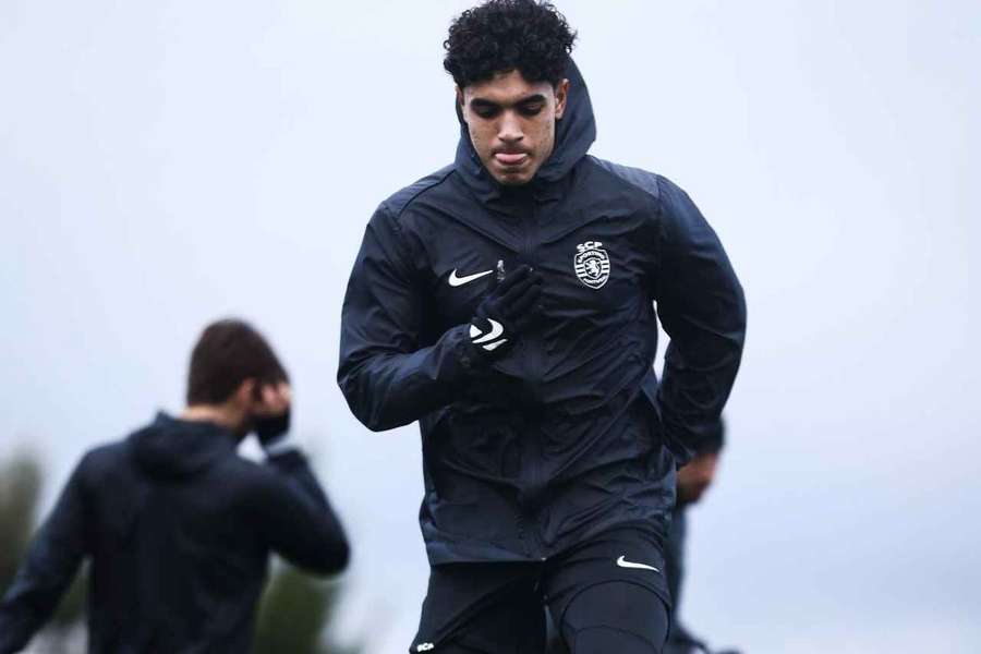 João Simões no treino do Sporting