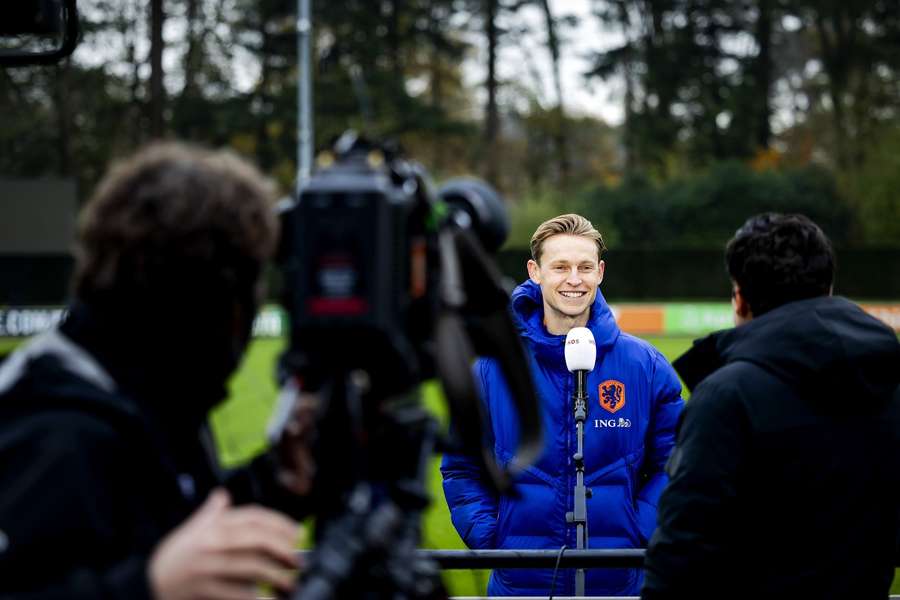 De Jong tijdens het persmoment op woensdag