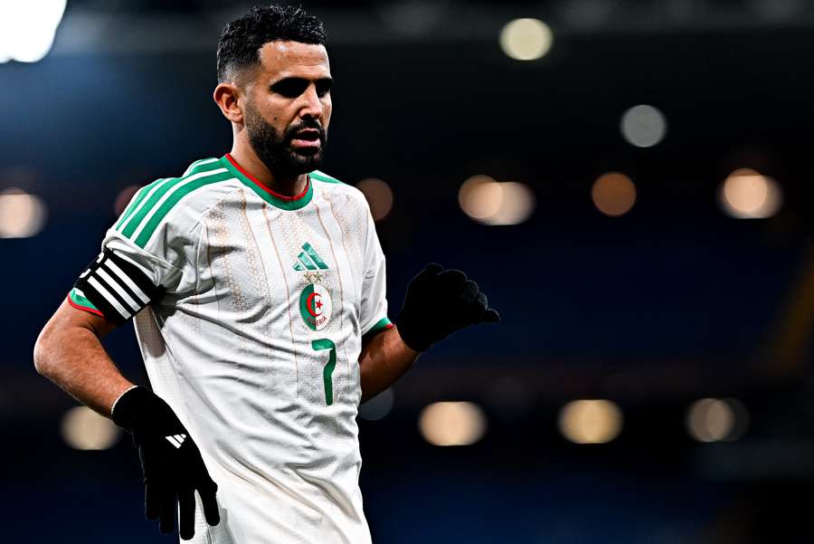 Riyad Mahrez looks on during an international friendly match between Algeria and Guatemala