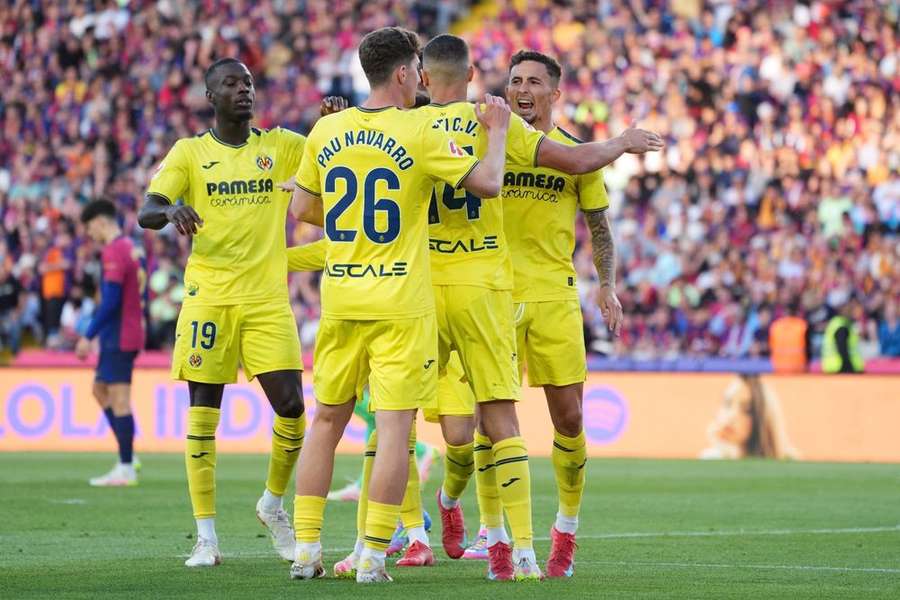 Villarreal players celebrate Villarreal players celebrate