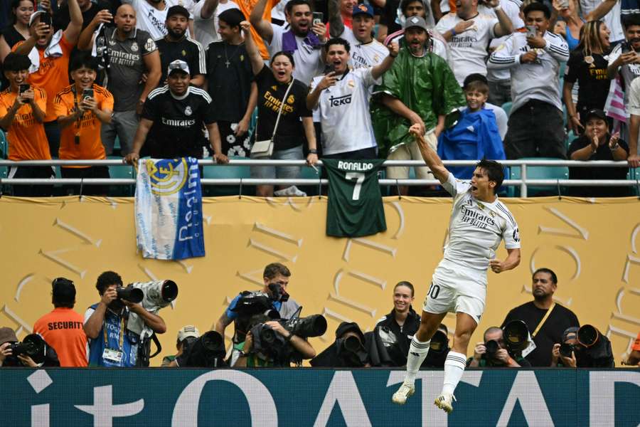 Gonzalo tras hacer el 1-0 ante la Juventus