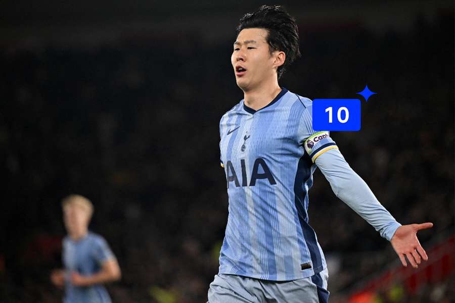 Celebración de Heung-min Son, del Tottenham