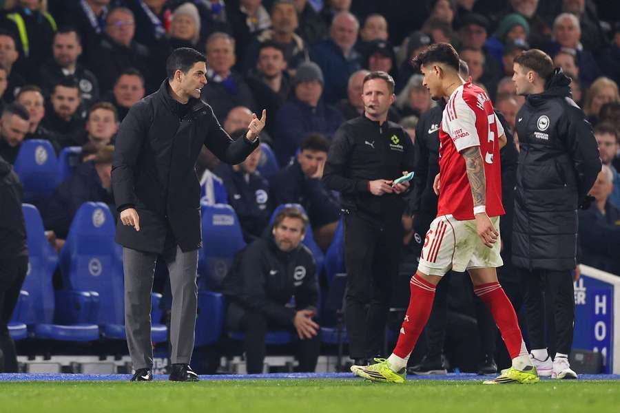Arteta during last season's clash between Arsenal and Brighton Arteta during last season's clash between Arsenal and Brighton