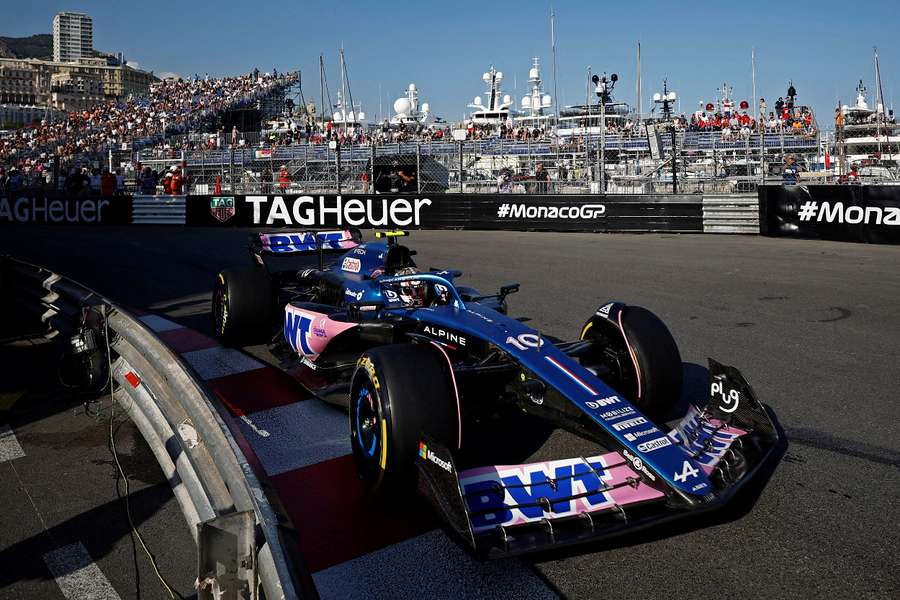 Alpine's Pierre Gasly during practice in Monaco