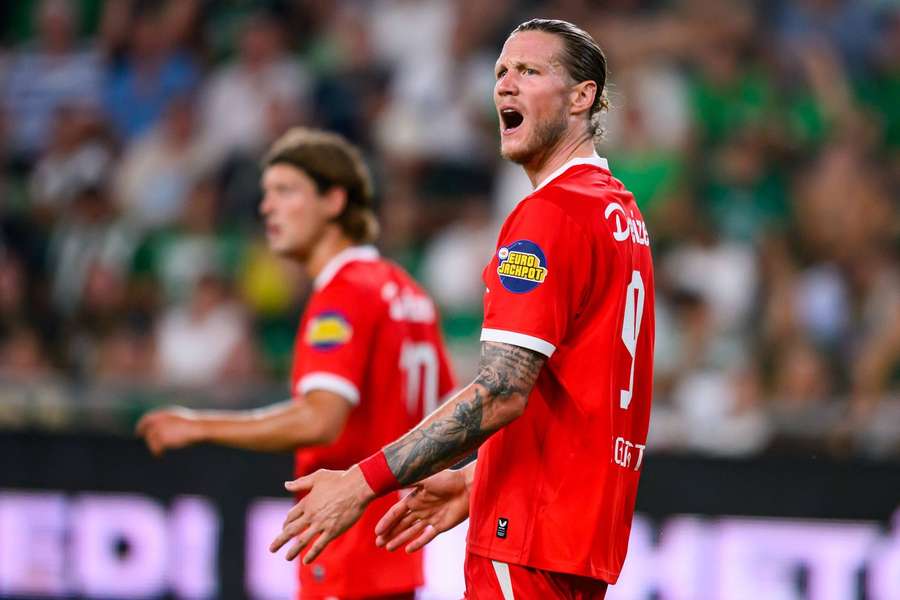 FC Twente's Wout Weghorst reacts during the away leg against Ferencvaros FC Twente's Wout Weghorst reacts during the away leg against Ferencvaros