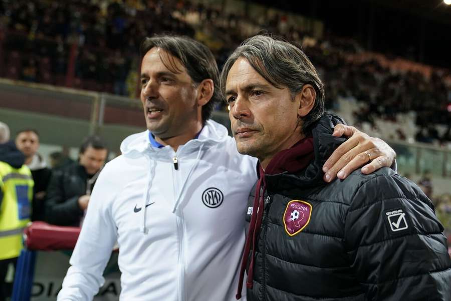Trainerkollegen unter sich: Simone Inzaghi (li.) und sein großer Bruder Filippo