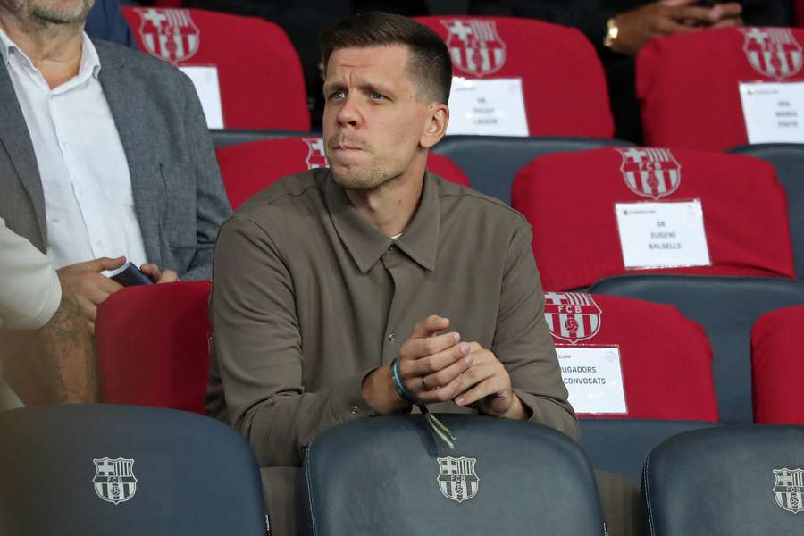 Wojciech Szczesny, en las gradas de Montjuïc durante el Barcelona-Young Boys