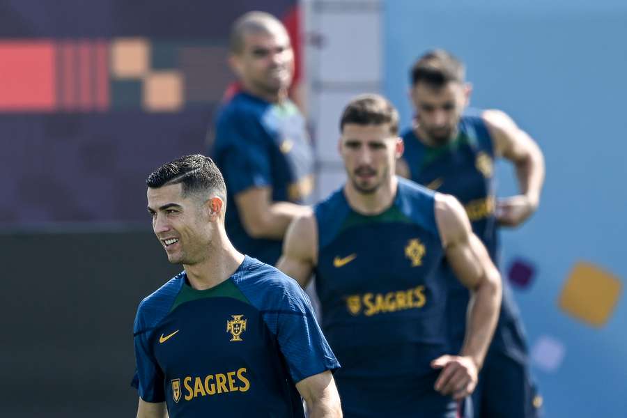 Cristiano Ronaldo und seine portugiesischen Teamkollegen