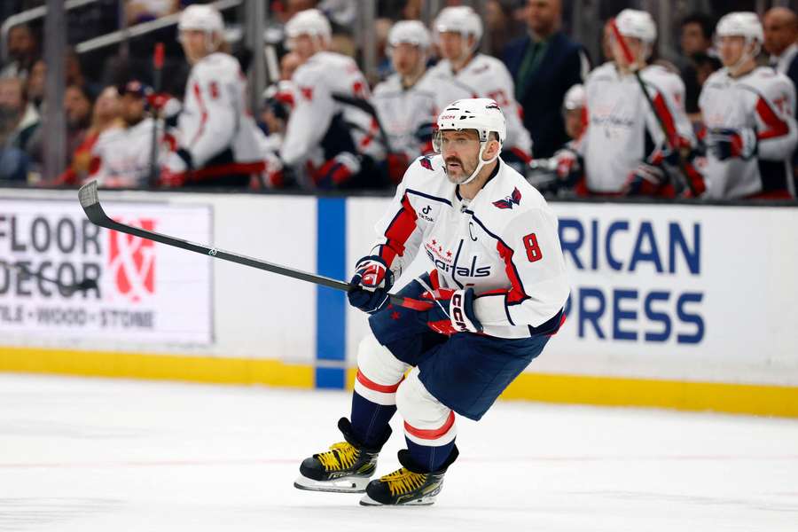 Alexander Ovechkin skates during a game (2026)