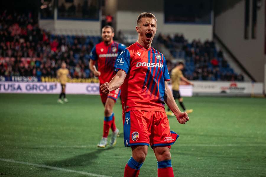 Adam Vlkanova si připsal první ligový gól za Plzeň.