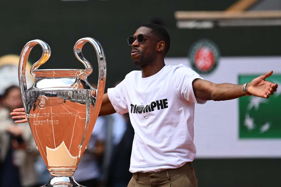 Dembele shows off PSG’s Champions League trophy at French Open