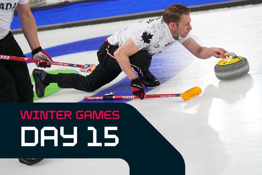 Canada's Marc Kennedy competes in a men's curling semi-final match against Norway at the 2026 Winter Olympics