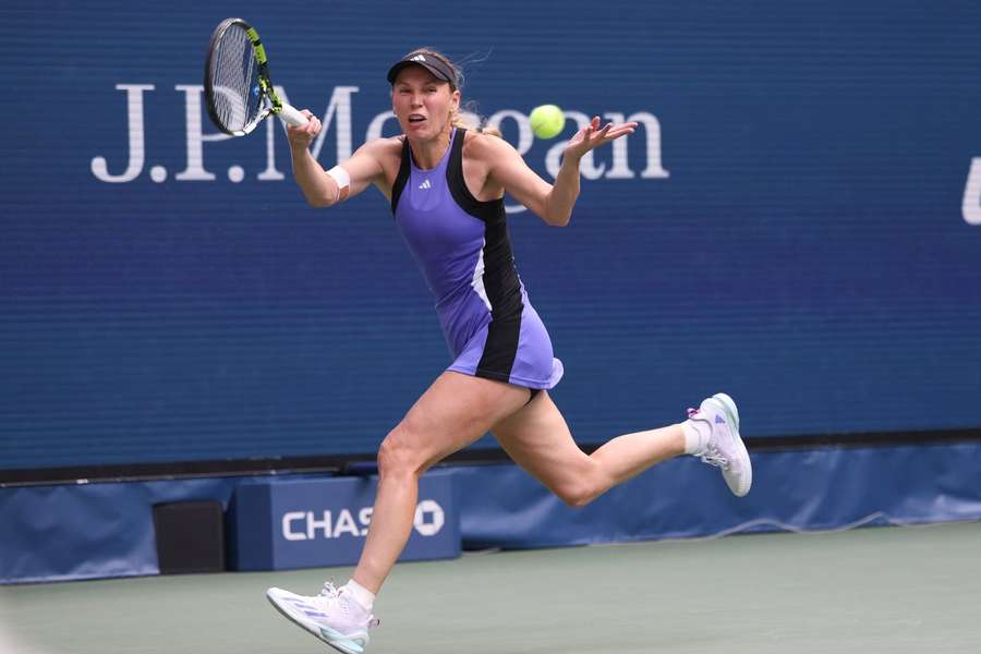 Caroline Wozniacki in action during the US Open last year