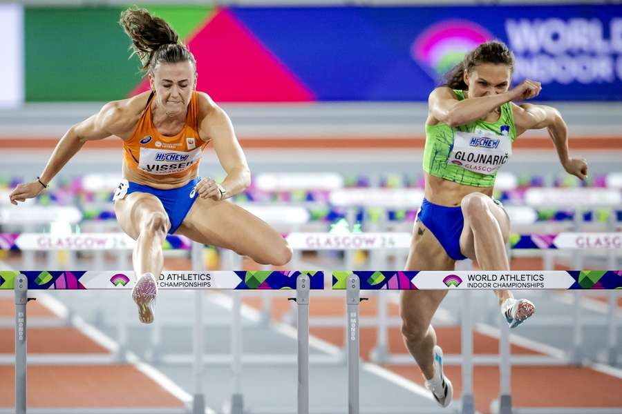 Nadine Visser in actie op de WK in Glasgow