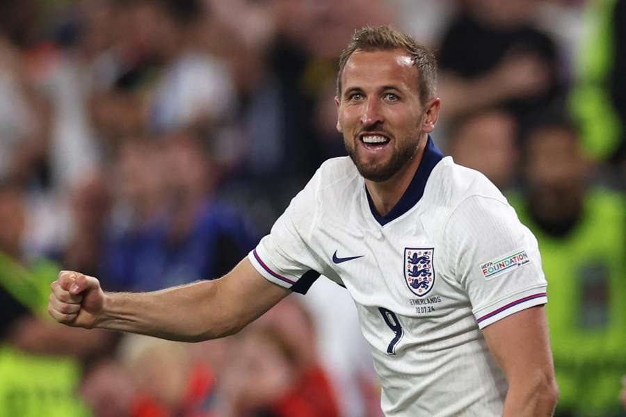 Harry Kane celebrates the victory after the match between Netherlands and England at Euro 2024