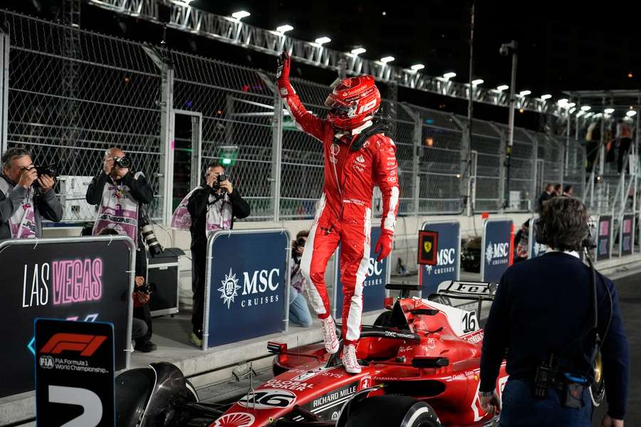 Charles Leclerc a terminé 2ᵉ à Vegas.