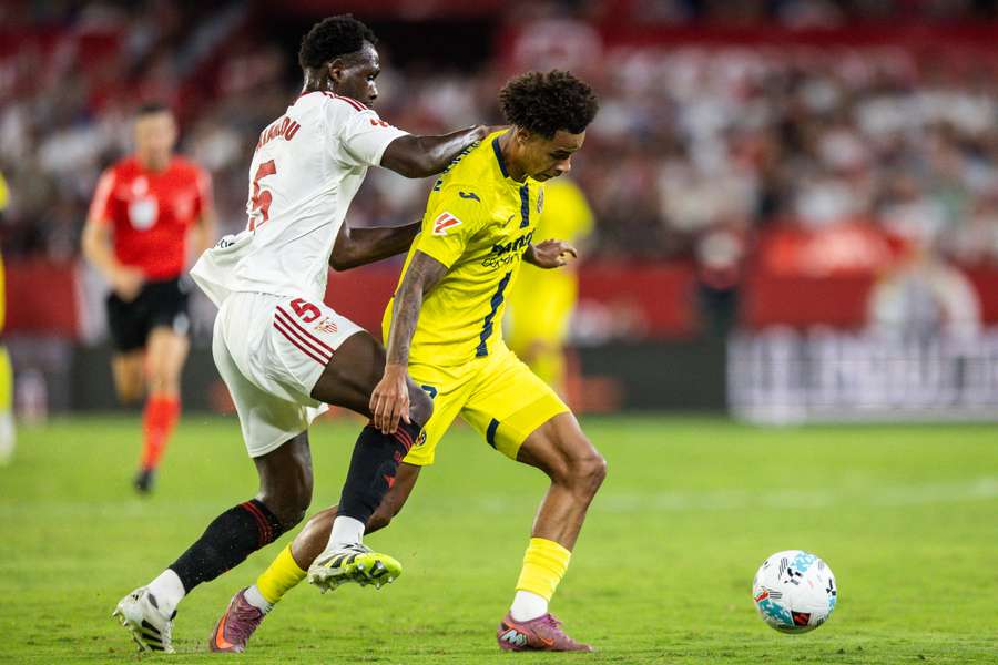 Nianzou, antes de lesionarse ante el Villarreal