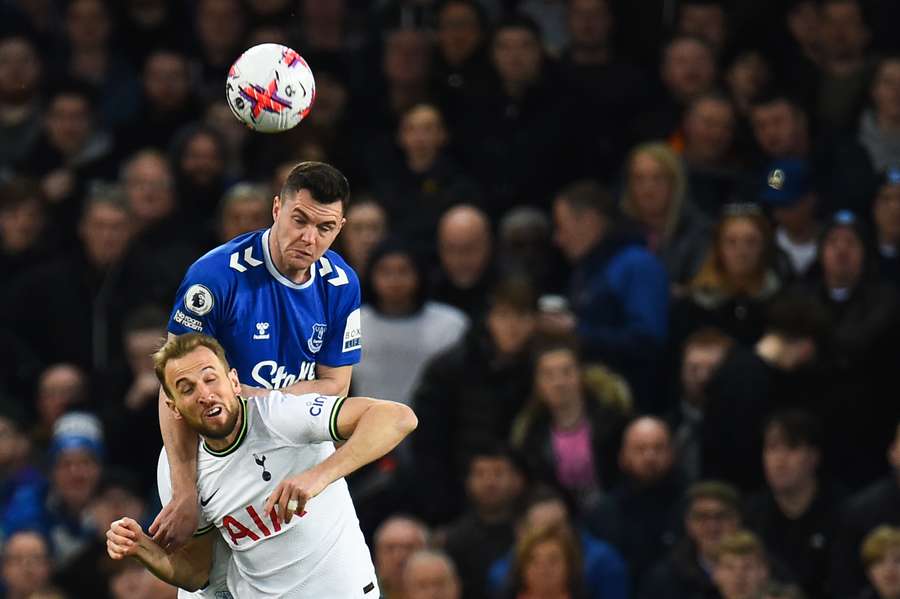 Michael Keane og Harry Kane kom begge på tavlen i kampen.