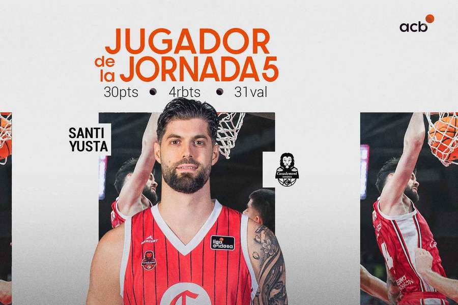 Santi Yusta, MVP de la jornada 5 de la liga acb
