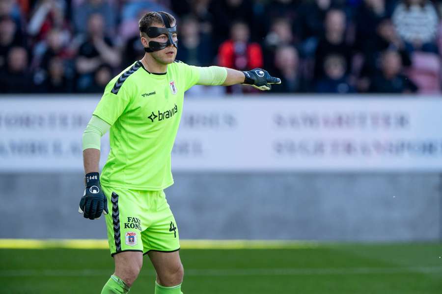 AGFs målmand Bailey Peacock-Farrell under superligakampen mellem FC Midtjylland og AGF på MCH Arena