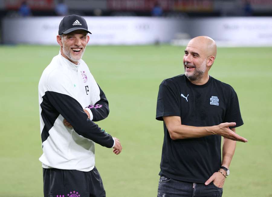 Thomas Tuchel con Pep Guardiola