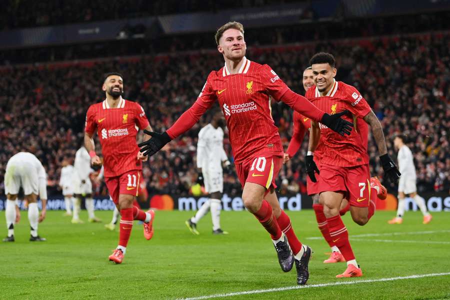 Alexis Mac Allister celebra el 1-0 del Liverpool Alexis Mac Allister celebra el 1-0 del Liverpool