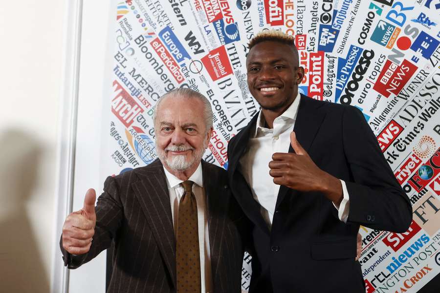 De Laurentiis y Osimhen, en la etapa del delantero en Nápoles