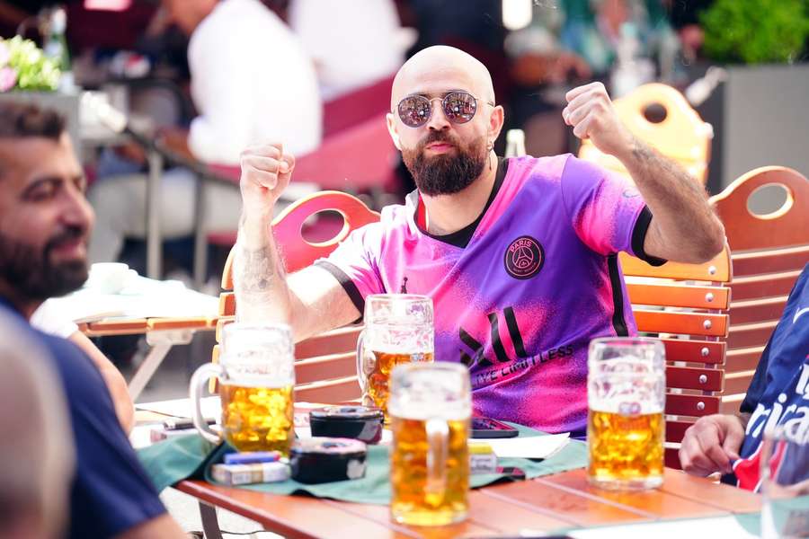 A PSG fan enjoying the Munich atmosphere A PSG fan enjoying the Munich atmosphere