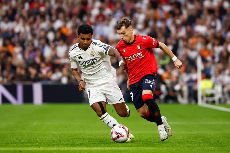 Rodrygo tijdens de wedstrijd tegen Osasuna