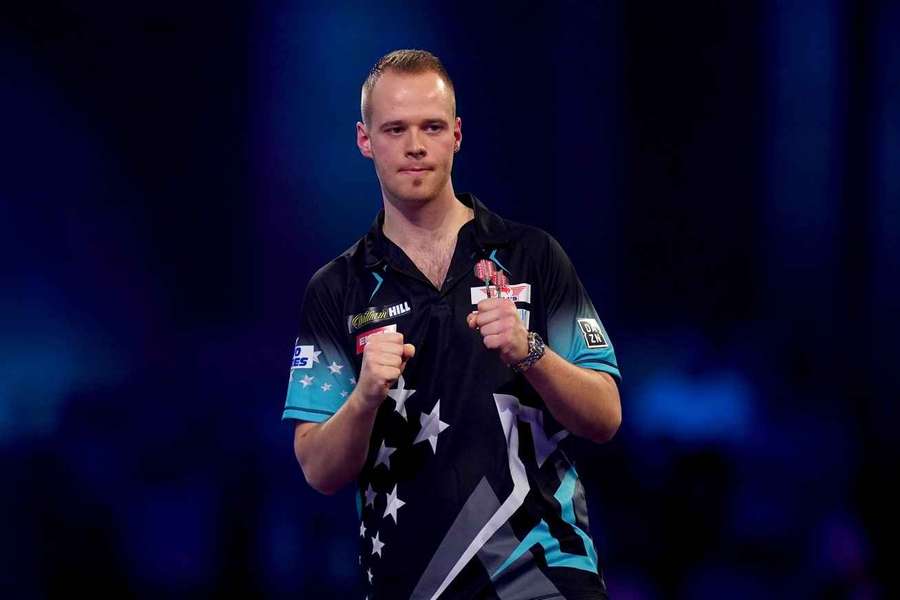 Max Hopp bei seinem Auftritt im Ally Pally 2019.