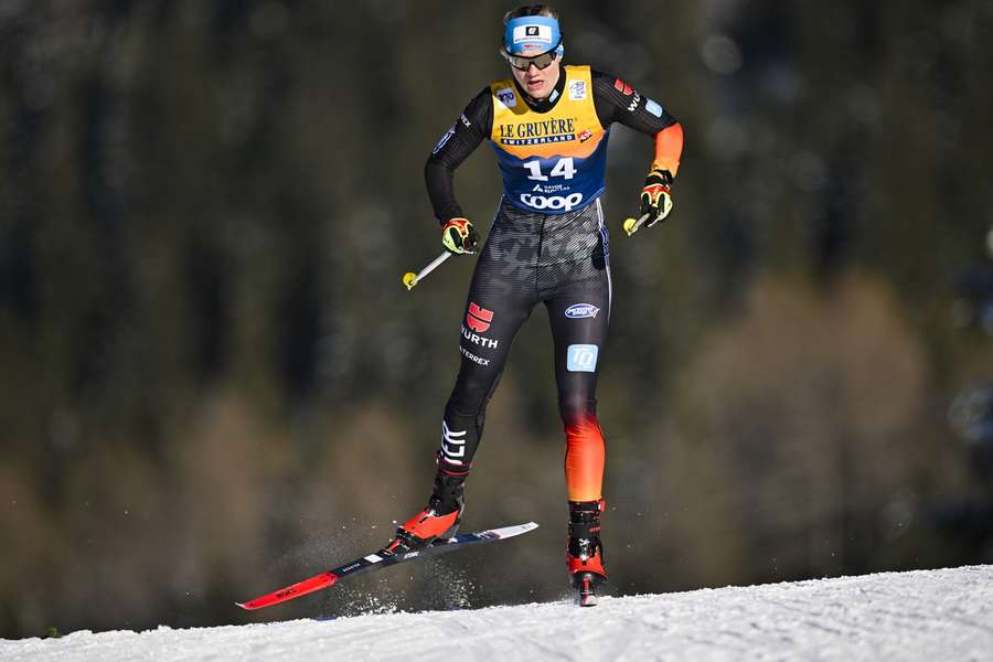 Victoria Carl beim Sprint in Davos.