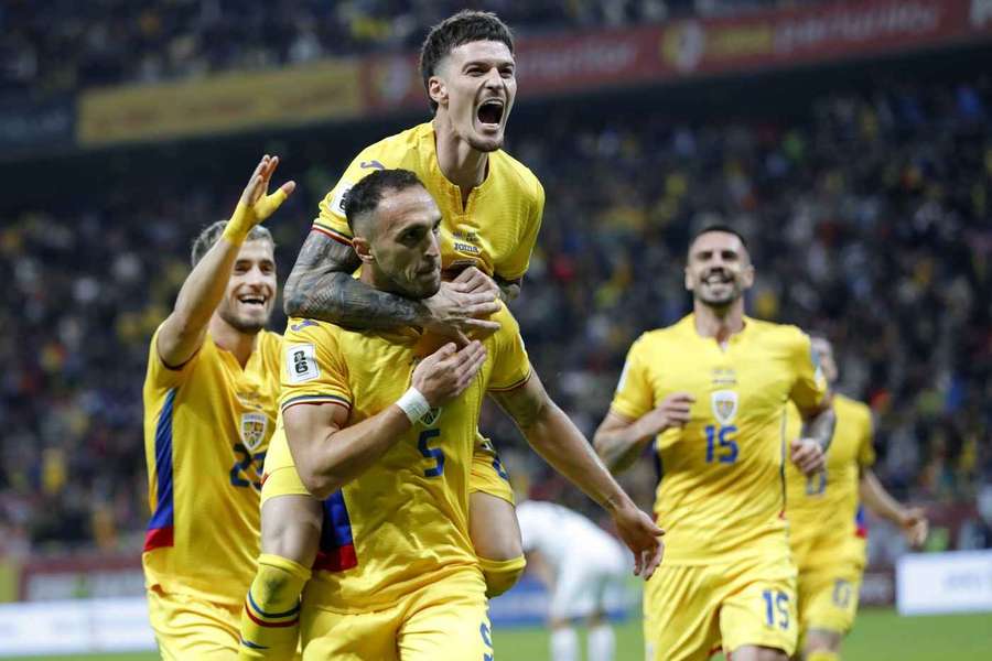Romania celebrate their winner