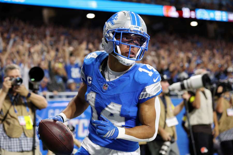 Amon-Ra St. Brown nach seinem zweiten Touchdown.